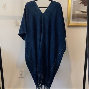 Mira Blackman vintage indigo poncho
